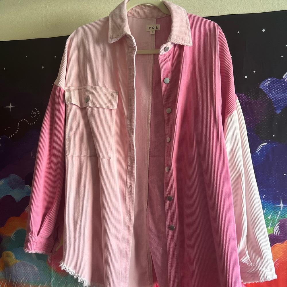 Two tone pink shacket